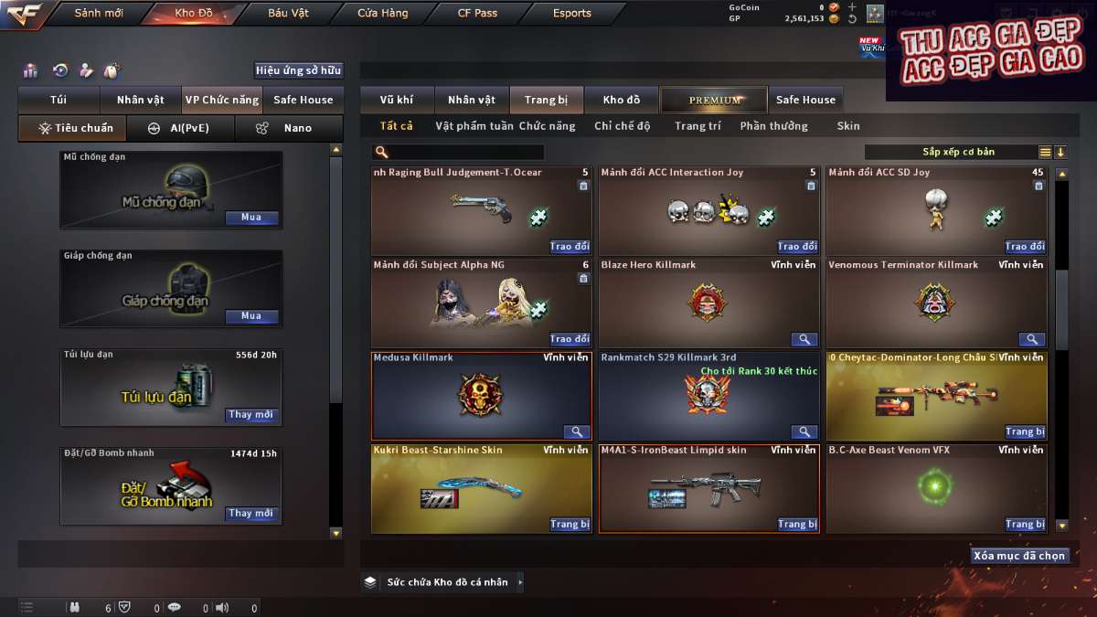 shop acc cf uy tin gia re